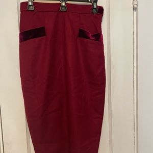 NWT Burgundy A line skirt Collectif Uk 8/ US 0